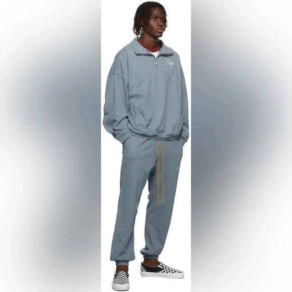 RHUDE Logo Embroidered Quarter-Zip Sweater Sweatshirt - Picture 13 of 13